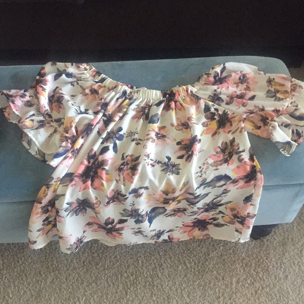 Off the shoulder flowered top